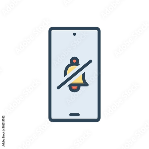 Color illustration icon for silent