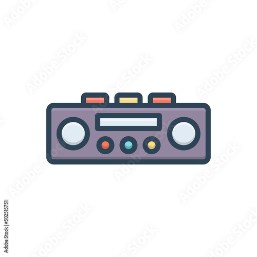 Color illustration icon for av audio
