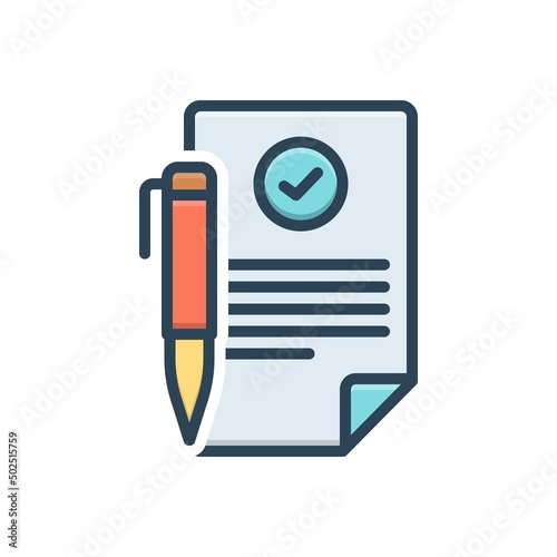 Color illustration icon for contracting