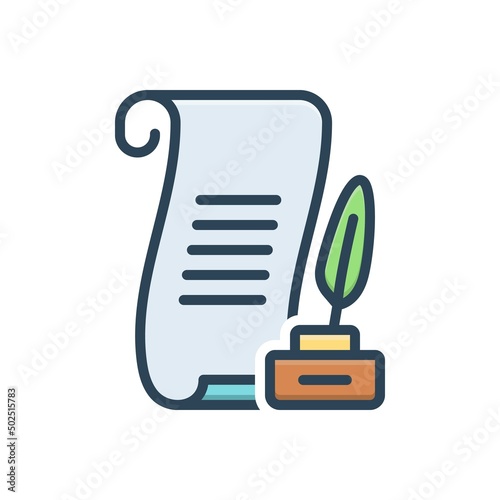 Color illustration icon for poem