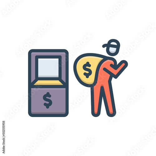 Color illustration icon for stolen