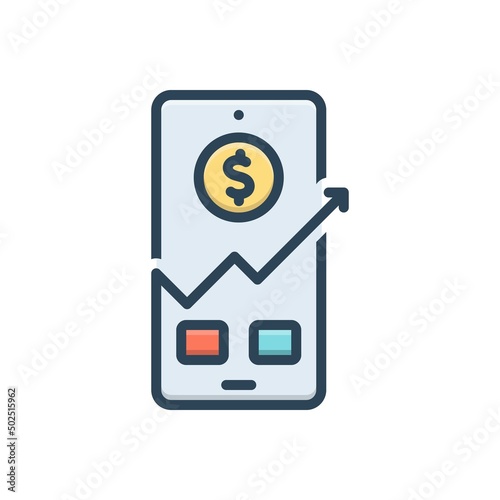 Color illustration icon for trader