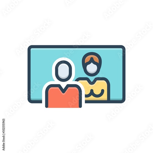 Color illustration icon for transsexual