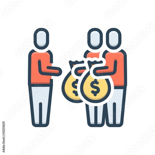 Color illustration icon for donors