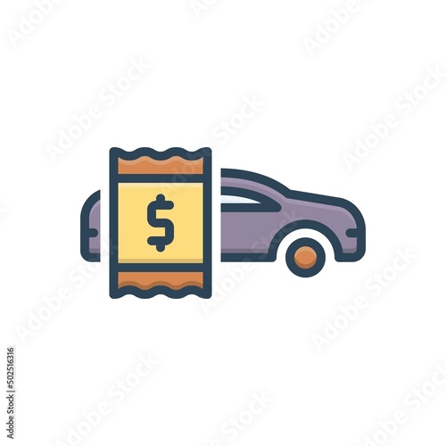 Color illustration icon for fares