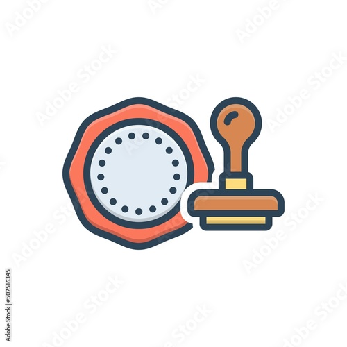 Color illustration icon for stamps