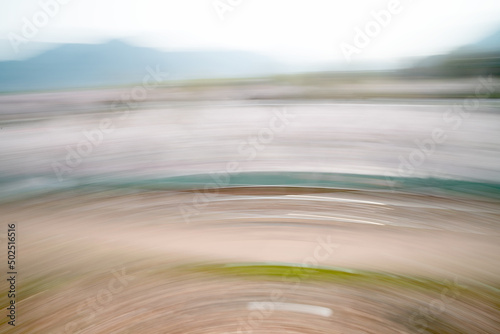 De Pan made of intentional camera movement, icm photo of panoramic photocopy of Mt.