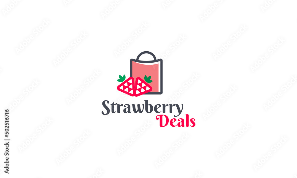 Strawberry logo design vector templet, 