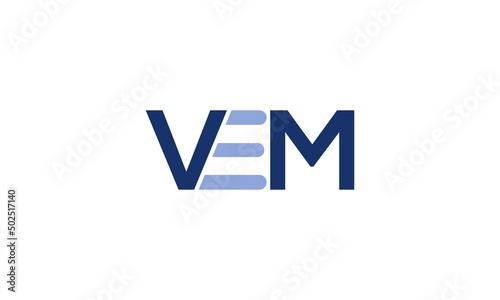 VEM minimalist logo design vector templet, 