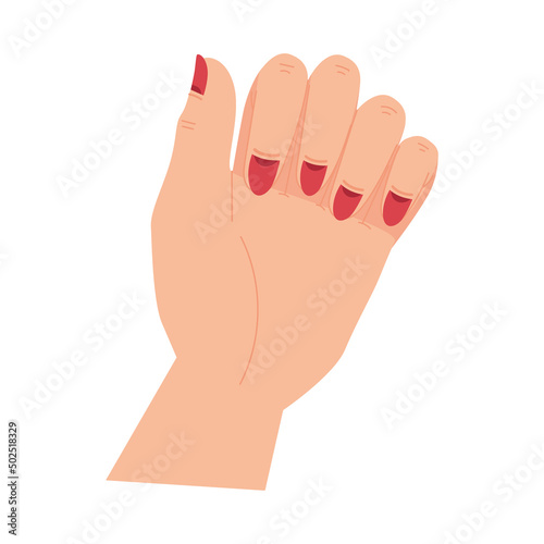 hand with red nails