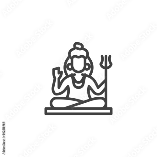 Lord Shiva line icon