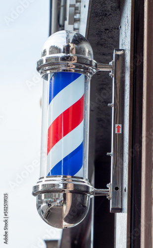 view of barber shop pole
