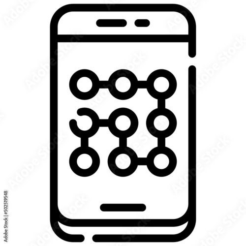 LOCK PATTERN line icon,linear,outline,graphic,illustration