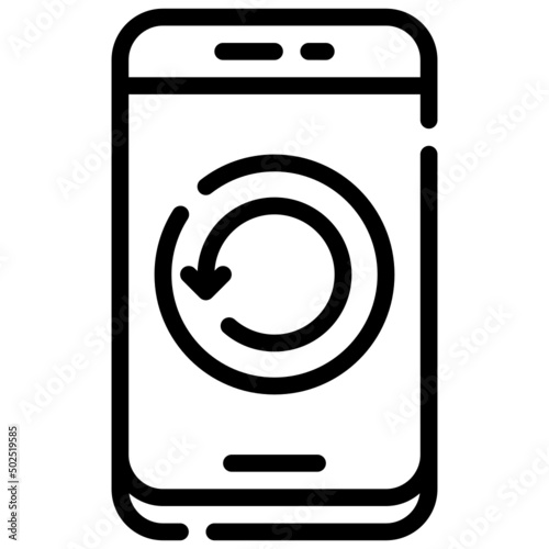 RESTART line icon,linear,outline,graphic,illustration