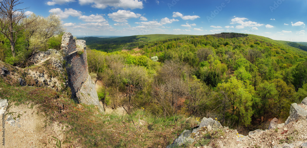 Slovakia - Ruin of old castle Pajstun, Panoramic view