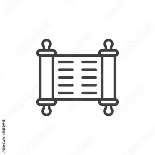 Torah scroll line icon