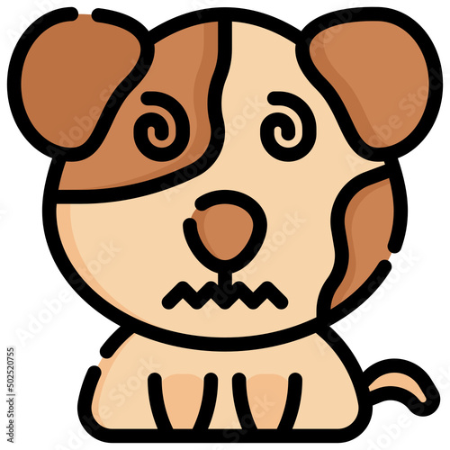DIZZY filled outline icon,linear,outline,graphic,illustration