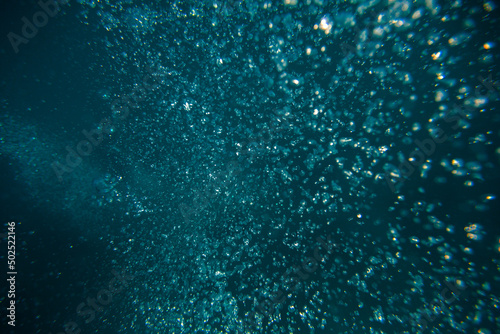 Bubbles from Divers Underwater