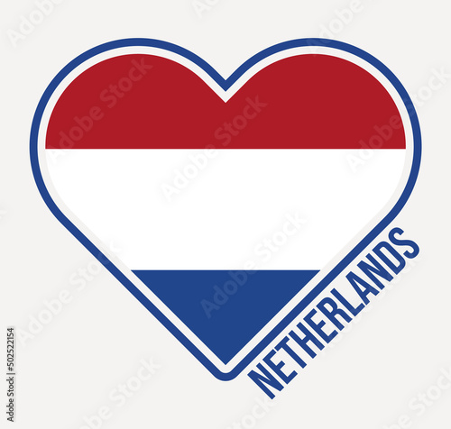 Free Download Netherlands heart flag badge. Made with Love from Netherlands logo. Flag of the country heart shape. Vector illustration. - GFXLoad