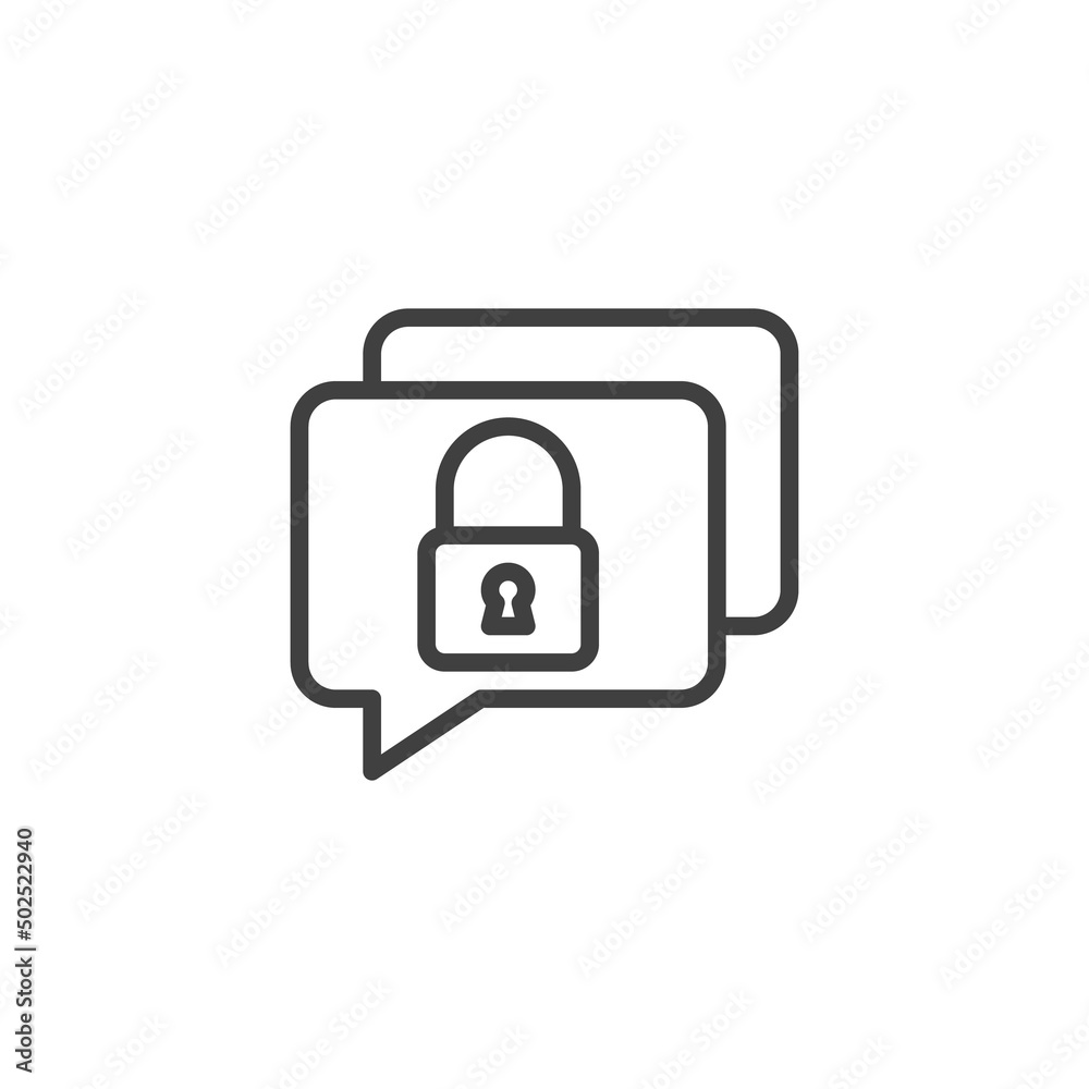 Private chat message line icon Private chat message line icon
