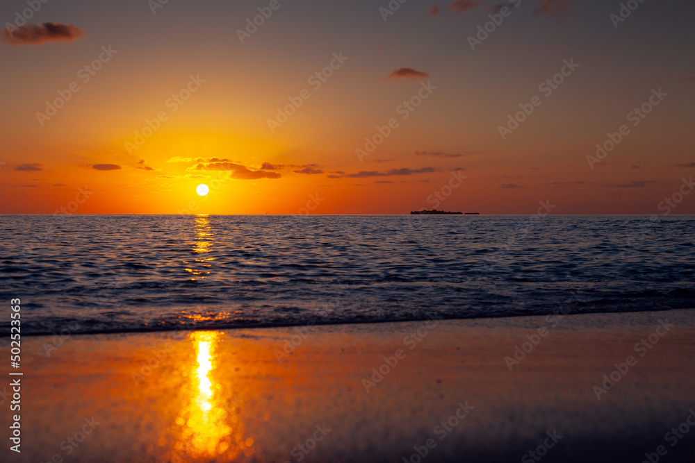 Sunset over Sea in The Maldives