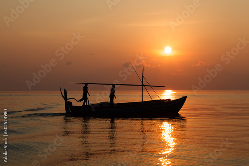 Morning fishing boat in Maldives