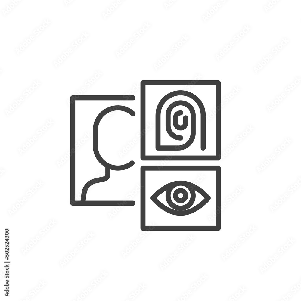 Biometric verification line icon Biometric verification line icon