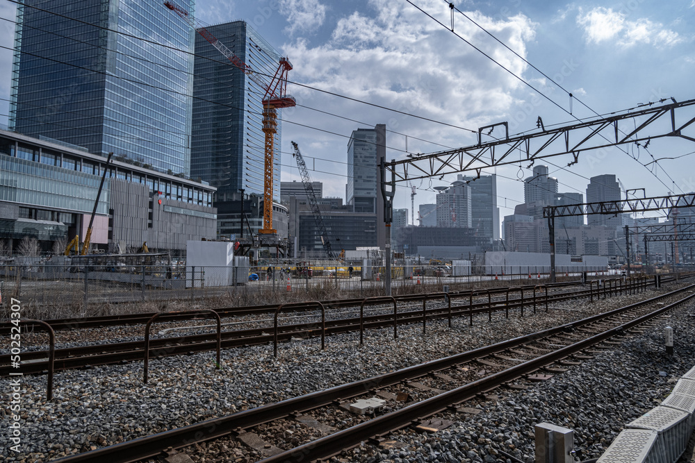 大阪の線路のある風景