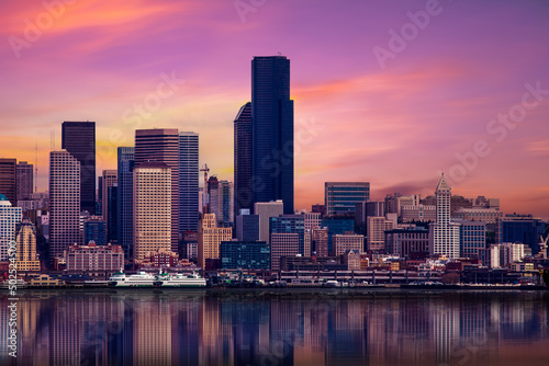 Seattle waterfront and skyline, Washington,USA
