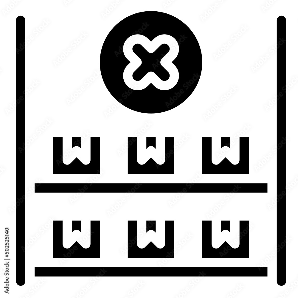 Fototapeta premium OUT OF STOCK glyph icon,linear,outline,graphic,illustration