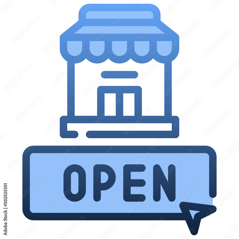 OPEN Gradient icon,linear,outline,graphic,illustration