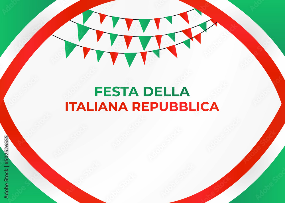 Obraz premium Festa Della Republic Day Concept, National Holiday Celebrate Background, poster, greeting card vector