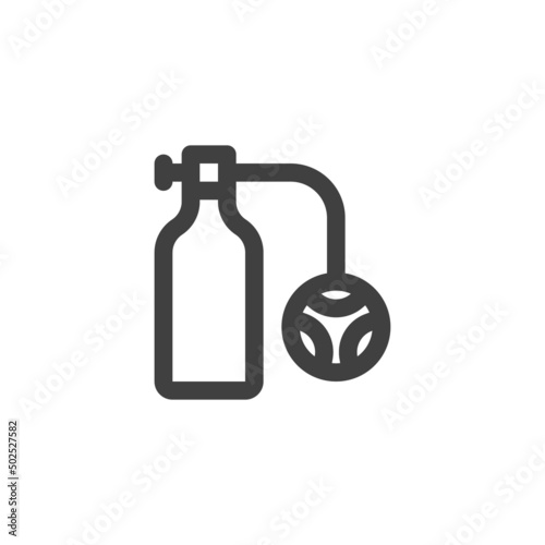 Diving tank line icon