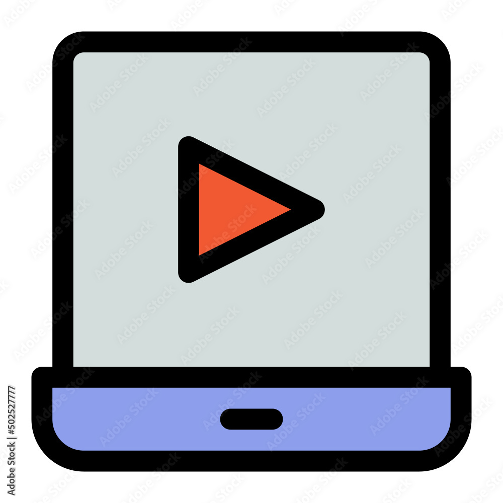 video lesson line color icon