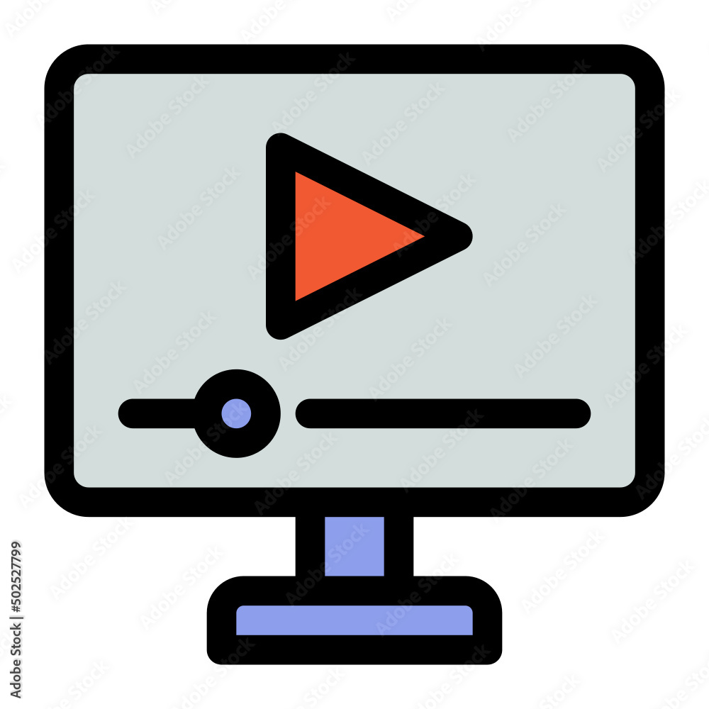 video lesson line color icon