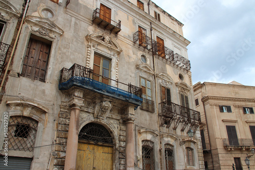 baroque (?) palace (chiramonte bordonaro) in palermo in sicily (italy) photo