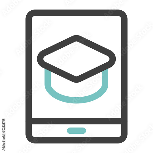 online learning colored line icon