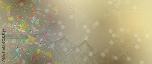 Quantum processing. Deep learning artificial intelligence. Future new technology  for business or science presentation