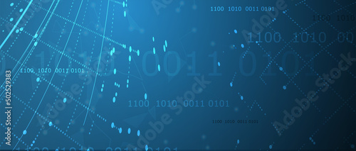Quantum processing. Deep learning artificial intelligence. Future new technology  for business or science presentation