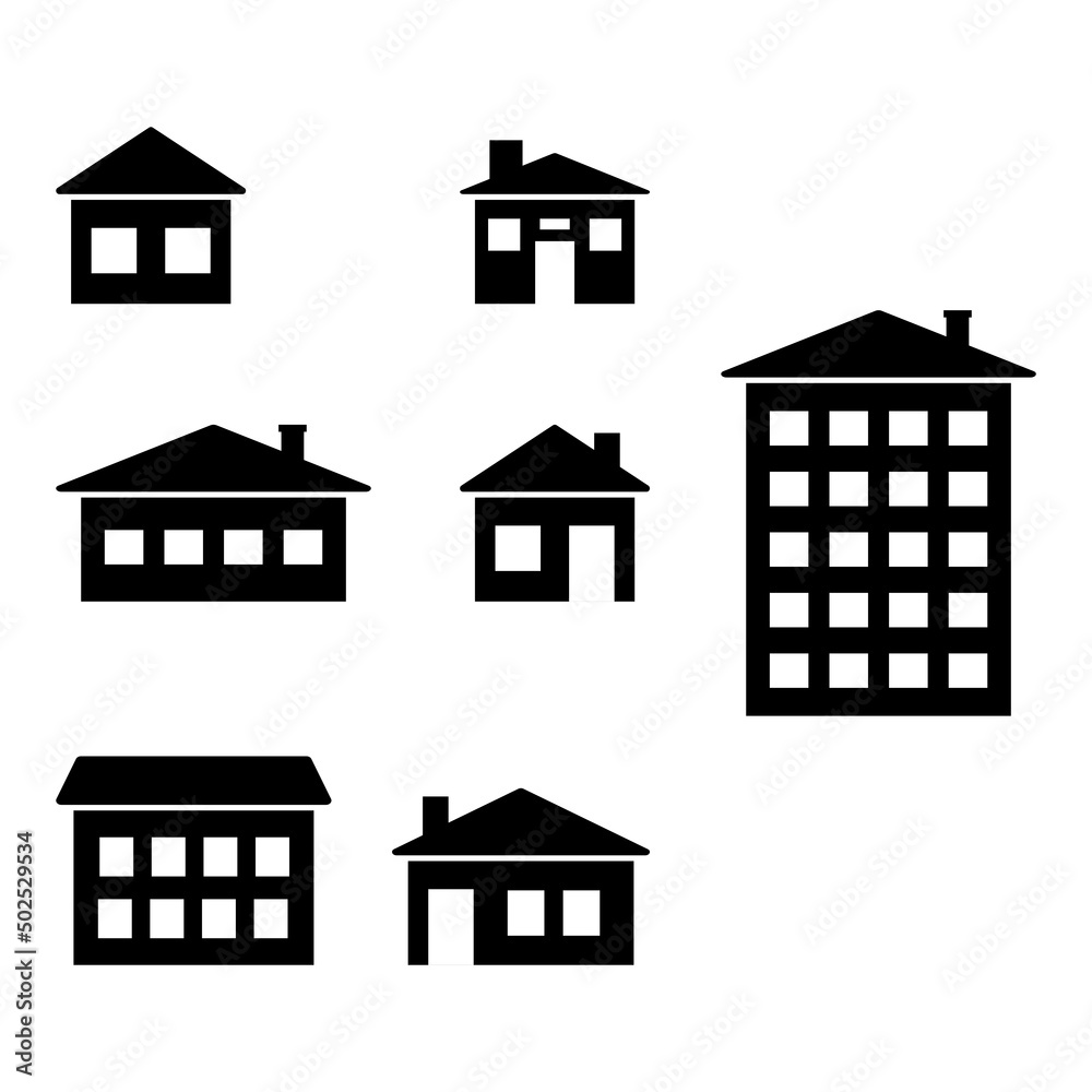 Fototapeta premium simple vector black houses