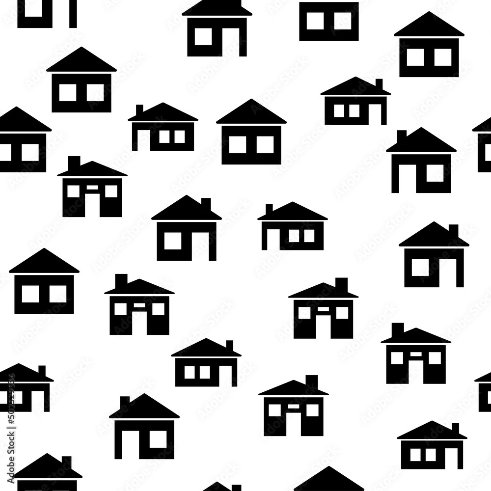 simple vector pattern black houses