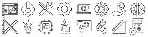 Engineering icon vector set. construction illustration sign collection. designing symbol or logo.
