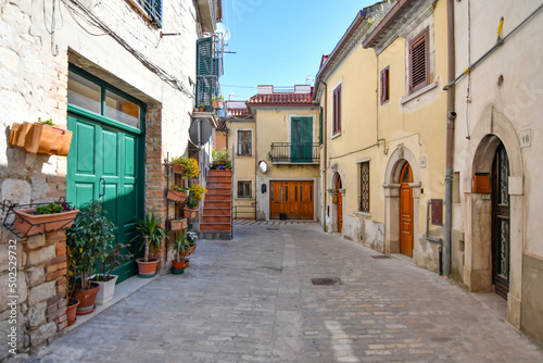 A narrow street in Morcone, a small village in Campania region, Italy.