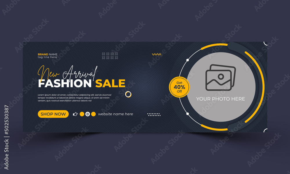 Fashion sale social media facebook cover design