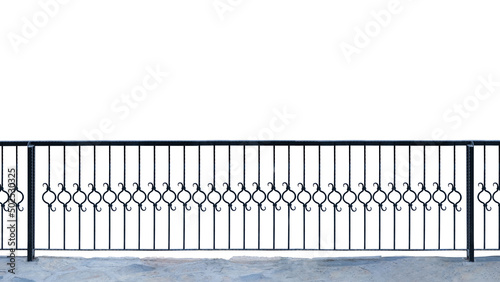 Modern Decorative Fence  Railing. Isolated Over White Background