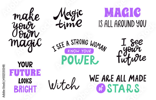 Witch magical lettering set