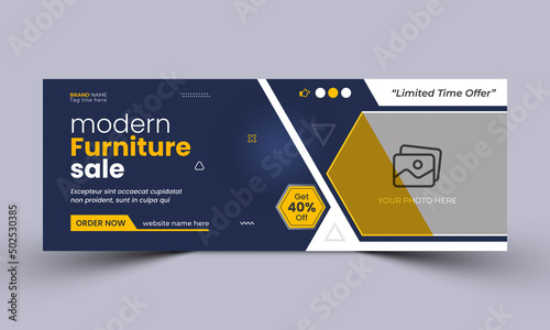 Furniture sale social media facebook cover templte