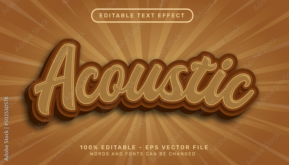 acoustic 3d text effect and editable text effect acoustic 3d text effect and editable text effect