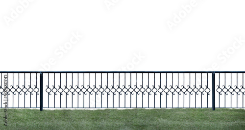 Modern Decorative Fence, Railing. Isolated Over White Background