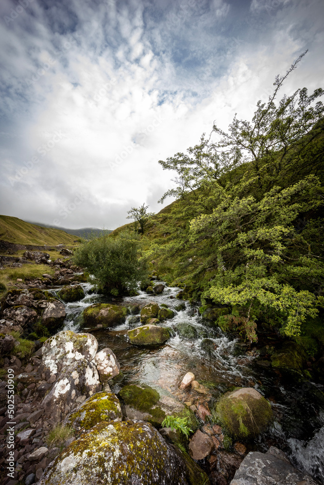 Welsh river in the mountains - Moody weather Welsh river in the mountains - Moody weather
